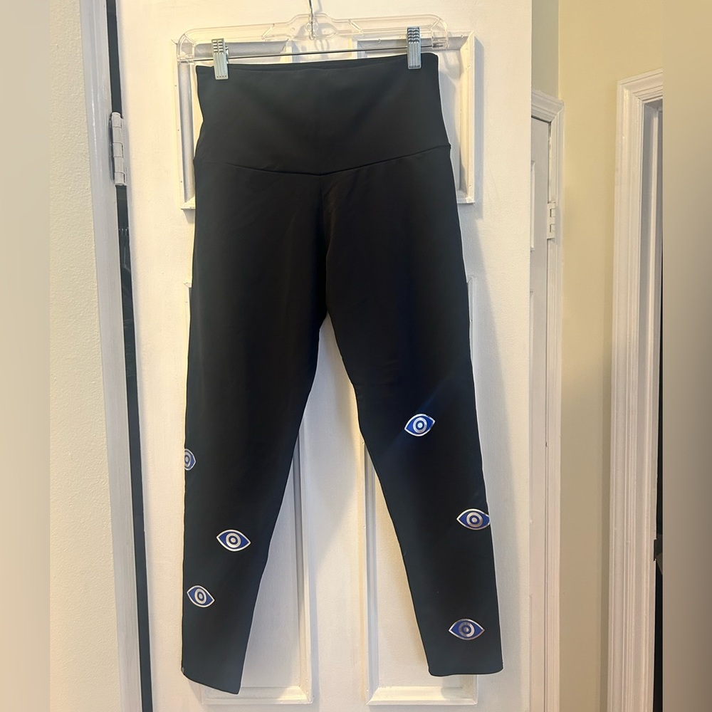 Black Leggings with Evil Eye Design